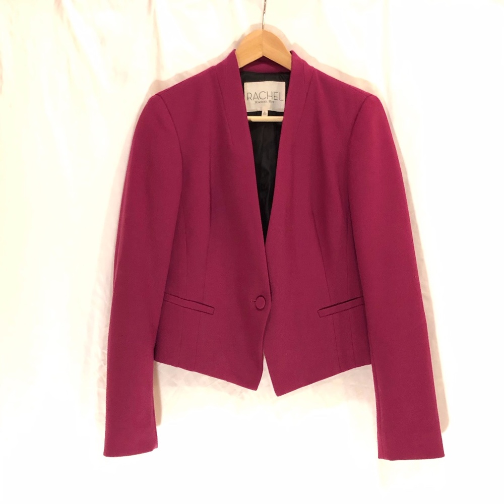 Rachel Roy Begonia Cropped Jacket/ Magenta Blazer